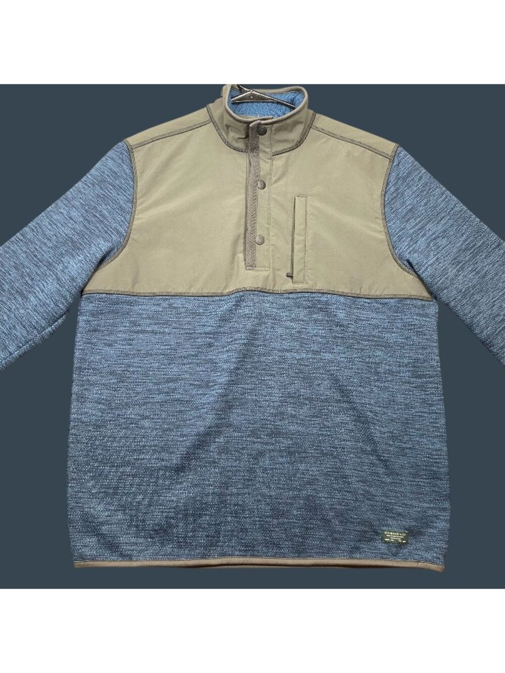 G.H. Bass & Co. Mens Blue Quarter Snap Pullover Sweater Size Medium Casual